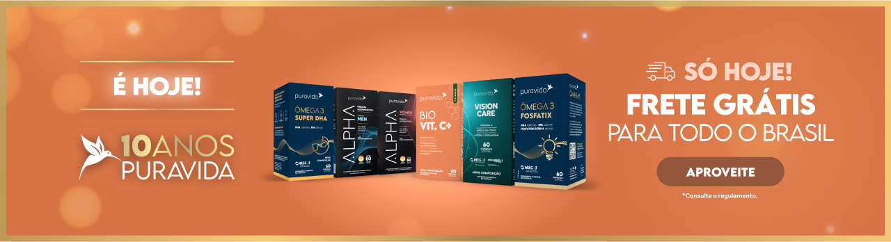 [BANNER HOME] - ANIVERSÁRIO PURAVIDA FRETE GRÁTIS