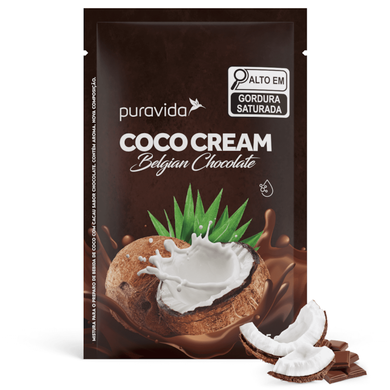 Coco Cream Leite De Coco Em Pó Sabor Chocolate Belga Puravida